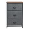 Modern Side Table Nightstand Storage Dresser Chest with 3 Fabric Removable Drawers and Metal Frame